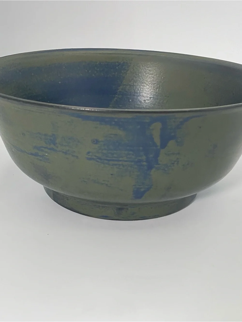 Nancy Patterson-Lamb  Style Iron Mountain Stoneware 10”Bowl.  Blue Green.